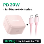 (PD20W Charger + 1M MFI Cable Set) UGREEN  USB-C 20W PD Charger Fast Charging PD20W Power Adapter fo