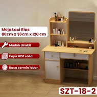 DISKON Meja Rias Minimalis Meja Makeup Estetik  Meja Laci Rias dengan Cermin Lebar SZT-18-2