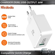 MCDODO Charger 30W Dual USB A USB C Ouput Quick Charge