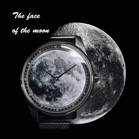 2023Enmex Individualization special design wristwatch 3D moonscape creative design neutral cool fash