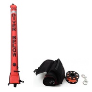 Diving Marker Buoy Inflatable High Visibility Scuba Signal Tube Set with Diving Spool Reel and Clip