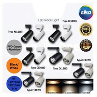 Lampu Track 7W 12W 18W 24W 30W 36W Modern LED Track Light Black / White Spotlight Track Rail 1 Meter