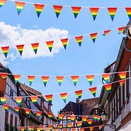 Triangle Flag Rainbow Multi-Colored LGBT PRIDE Pendant Bunting String Deco