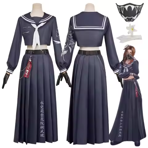 Final Fantasy VII Aerith Gainsborough Cosplay Costume Disguise Women Girls Uniform Skirt FF7RB Rolep
