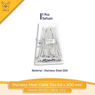 [SATUAN] Kabel Ties Stainless / Cable Ties Knalpot Exhaust Wrap Motor Mobil 4.6 x 100 / 4.6 x 200 / 