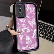 Case For OPPO A55 Pink Butterfly Silicone Shockproof Phone