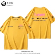 Baju Perlumbaan Alpine BWT 2026 Alpine F1 Team Lengan Pendek Hitam Bergaya Sukan T-Shirt