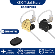 KZ ZSN PRO X 1BA + หูฟังเบส HIFI เกมเทคโนโลยีไฮบริด1DD หูฟังมอนิเตอร์ตัดเสียงรบกวนสายเคเบิลชุบเงินหู