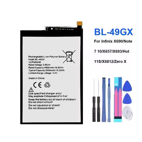 BL-49GX High-Performance Mobile Phone Battery For Infinix X690 Note 7 10 X657 X693 Note7 Note10 Hot 