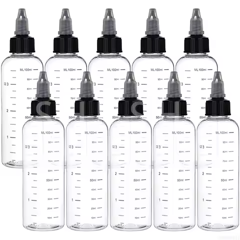 10 pcs Clear Plastic Dropper Bottle with Graduated Containers for Liquids, Oils,Tattoo Pigment Ink 3