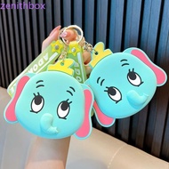 ZENITHBOX​ Silicone Coin Purse, Card Bag Dumbo Elephant Doll Dumbo Elephant Bag Keychain, Casual Cha