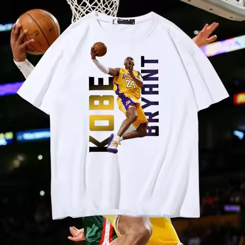 Lakers Black Mamba Kobe Dunk Men's And Women's Kids Basketball T-shirt Short-Sleeved Pure Cotton Loo