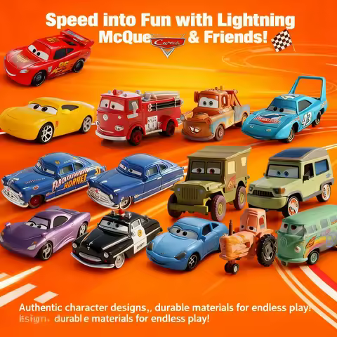Hot McQueen Mater Sheriff Doc Hudson King Mack Sarge Metal Diecast Cars Set Cars