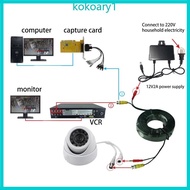 KOKO CCTV Security Camera Cable CCTV Video Power Wire BNC for DC Cord DVR Black