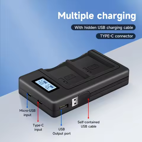 BLN1 LCD Dual USB Charger Camera Accessories PSBLN1 Battery Chargers for OLYMPUS PS-BLN1 BLN-1 E-M5 