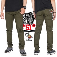 FIFTY ONE DENIM 51 - Men's Slim Fit Stretch Chino Pants Original Fiftyone Casual Formal