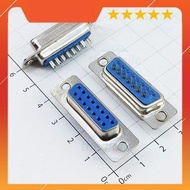 [5 Pieces]- DB15 Port Female 15 Pins Straight 2 Rows Solder Wire Connector