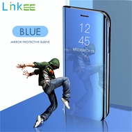 For Realme C3 Phone Case Smart Clear View Cover Flip Stand Mirror Casing