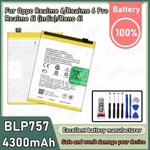 BLP757 Large capacity Battery For OPPO Realme 6/Realme 6 Pro/Reno 6i Batteries New High Quanlity+Fre