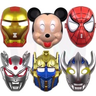 TOPENG MUKA Children's Cartoon Anime Mask Toy Ultraman Spiderman Iron man Minion Mickey Mainan Topen