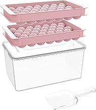 WIBIMEN Ice Cube Tray with Bin &amp; Scoop, Space-saving Ice Trays for Mini Fridge Freezer, 0.8 Inch round ice cube trays for freezer, Making 66PCS Sphere Ice Balls for Coffee Cocktail(2 Pack)