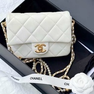 Chanel 21k珍珠鏈條方胖子🈶調節扣 近全新