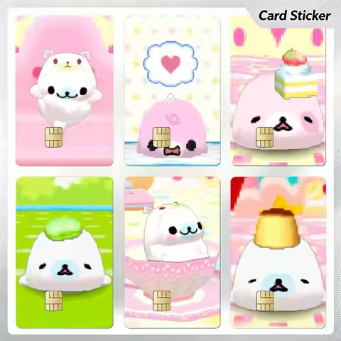PINK Kawaii M-Mamegoma Sticker Decoration Creative Bank Card Bus Metro Waterproof Sticker