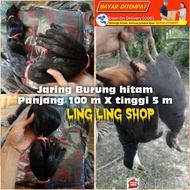 (COD) jaring burung Hitam Panjang 100m X Tinggi 5 m jaring pikat burung besar kecil kena semua