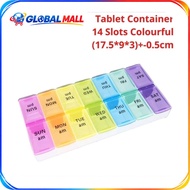 Weekly BIG Pill Organizer 7 Days 2 Times / Kotak Ubat 7 Hari 2 Kali | AM PM Box GO