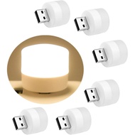 6PCS USB Night Light, LED Mini Light Bulb, Plug in Night Light, Small Night Lights, Warm White, USB 