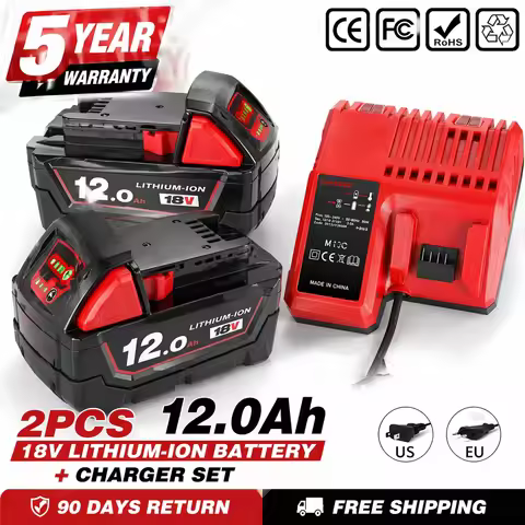 DHL 18V 12Ah For Milwaukee M18 Battery Li-Ion Replacement Battery For Milwaukee 18V M18 48-11-2830 0