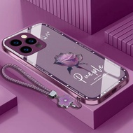 Elegant Rose Apple 14ProMax Phone Case Cooling Apple XR New Apple 14 Metal Paint 6/14
