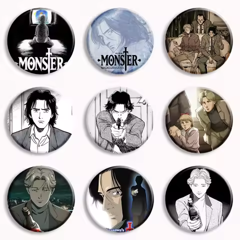 Monster Anime Soft Button Pin Johan Liebert Tenma Kenzo Manga Brooches Badge Bag Decor Accessories F
