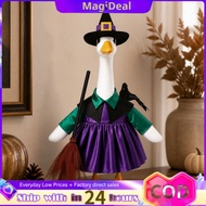 magideal Whimsical Goose Witch Outfit Spooky Goose Costume with Broom Festivo Disfraz De Ganso De Ha