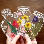 20pcs/set Creative PET Transparent Glass Bottle Dry Flower Bookmark DIY Stickers Handmade Plants Spe