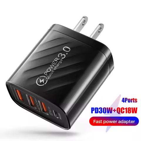 PD USB 48W Fast Charging Charger Type C USB Wall Multi Ports Power Adapter USB C 4 In 1 Charger Quic