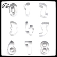 [8C15] 9 Pcs 0-8 Number Shape Cookie Biscuit Cutter Mould Stainless Steel Baking Mold J2Y [8C]