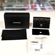 全新CHANEL卡片套AP0214 黑色荔枝皮金扣 @晶片 #BRAND NEW #香榭站正品