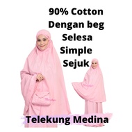 Telekung Cotton Simple Sejuk dan Selesa Medina