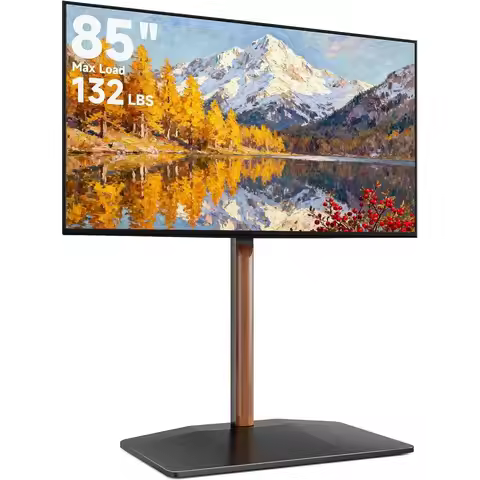 Swivel TV Stand for 32-85 Inch Screens, Holds 132 Lbs, Height Adjustable, VESA 600x400mm, Black