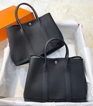 Hermes Garden Party 30. Black #LQwf22**