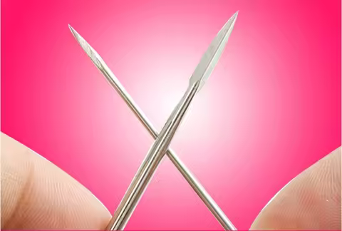 Trigonous Needle, 3-Edge-Needle, Acne Blackhead Removing Bloodletting Acupuncture, 1 Large & 1 Small