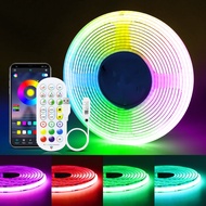 576LEDs/M RGB COB LED Strip Light Tape USB 5V APP Remote Control FOB Dimmable LED Light Ribbon For G