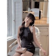 AA18-JOIE DES ROSES - Set cổ yếm line Hàn Charm Top