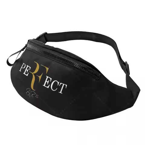 RF Roger Federer Waist Bag with Headphone Hole Belt Bag Fashion Hip Bum Bag for Outdoor Casual Trave