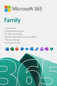 Microsoft 365 family 仲有4個位，12個月每人有1Tb onedrive
