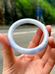 冰種 天然翡翠 緬甸 A玉 玉鐲 • 糯冰種藍紫翡翠圓鐲