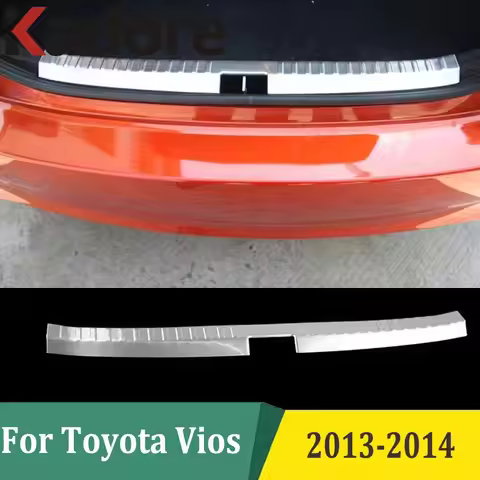 For Toyota Vios 2013 2014 Rear Bumper Protector Trunk Lid Sill Scuff Plate Guard Cover Trim Car Inte