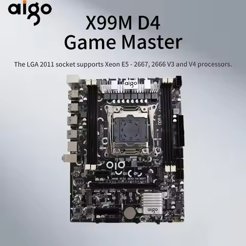 Aigo X99M D4 Motherboard LGA2011 Socket Supports E5 2667 2666 V3 V4 Series DDR4 ECC RAM NVME M.2 For