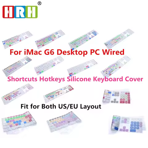 Slim Shortcuts Hotkeys Silicone Keyboard Cover US&EU For Apple With Numeric Keypad Wired USB for iMa